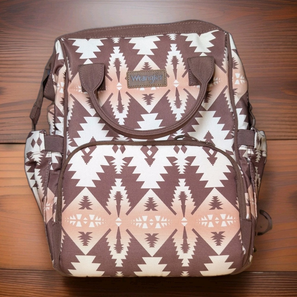 Wrangler Aztec Southwestern Pattern Dual Sided Print Multi-Function Backpack
